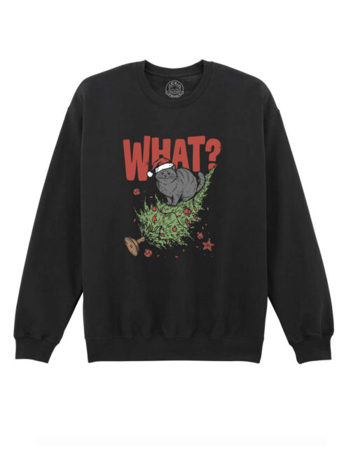 Bluza printata-Naughty Xmas Cat, Unisex