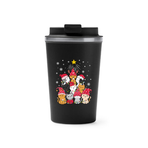 Cana termos cafea-Meow Christmas Tree