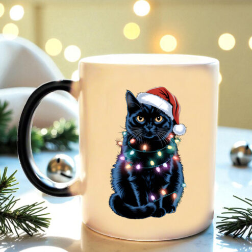 Cana termosensibila-Xmas Black Cat