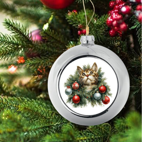 Glob-Curious Xmas Cat