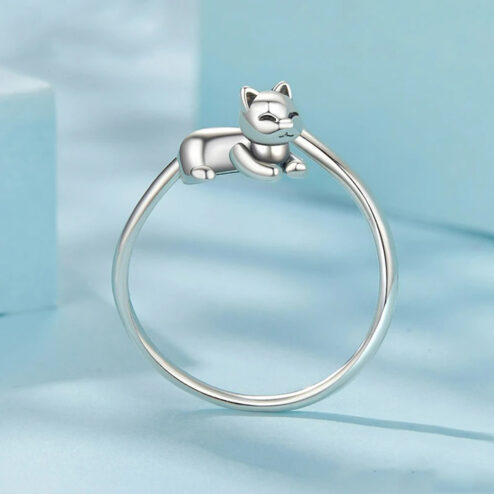 Inel din argint Adorable Cat