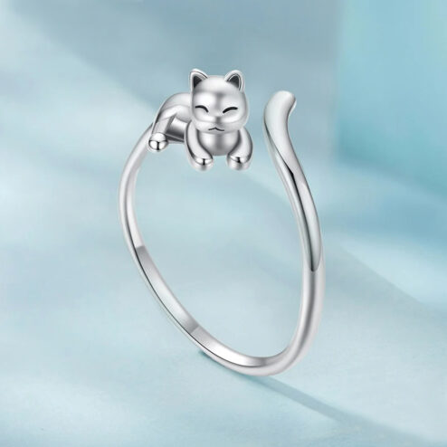 Inel din argint Adorable Cat