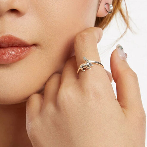 Inel din argint Adorable Cat