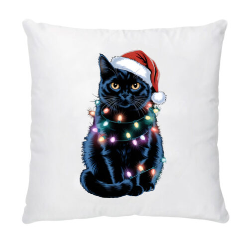 Perna decorativa-Black Xmas Cat