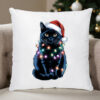 Perna decorativa-Black Xmas Cat