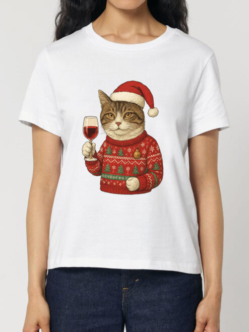 Tricou bumbac organic-Christmas Cheers, Femei