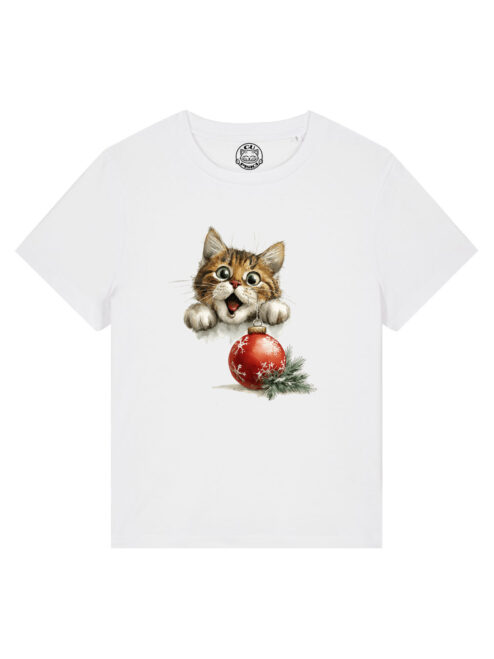 Tricou bumbac organic-Kitty Xmas Joy, Femei