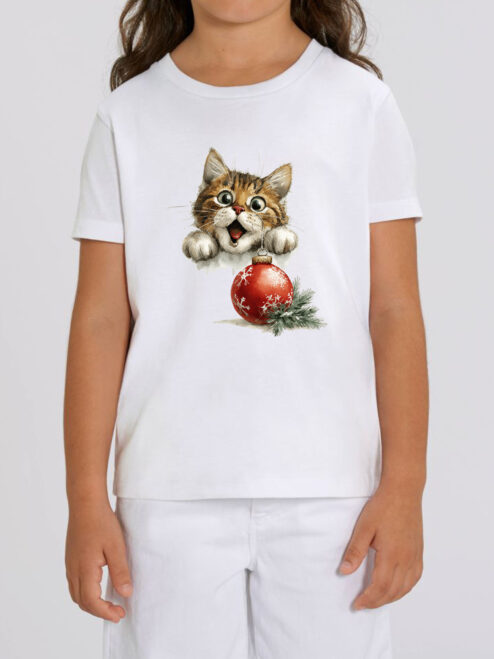 Tricou bumbac organic-Kitty Xmas Joy, Copii