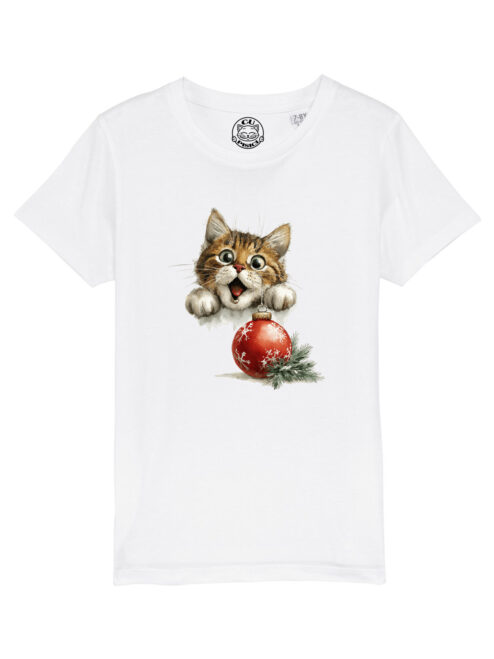 Tricou bumbac organic-Kitty Xmas Joy, Copii