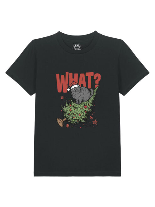 Tricou bumbac organic-Naughty Xmas Cat, Copii