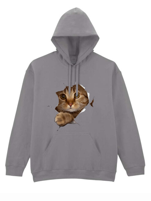 Hanorac printat-Curious Cat, Unisex