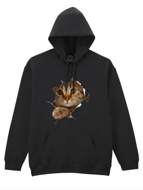 Hanorac printat-Curious Cat, Unisex