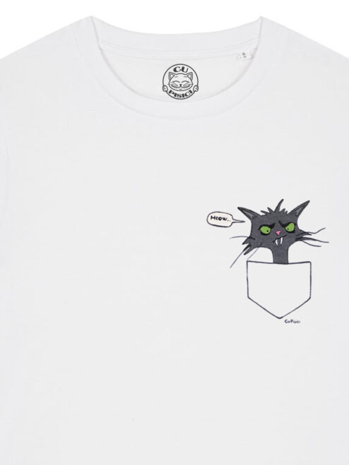 Tricou pictat manual Crazy Cat