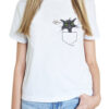 Tricou pictat manual Crazy Cat