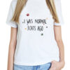 Tricou pictat manual-I was normal 3 Cats Ago, Alb