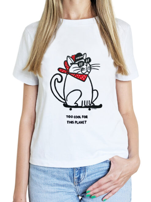 Tricou pictat manual-Too COOL for this Planet