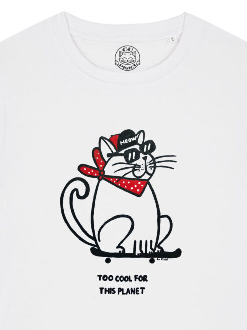 Tricou pictat manual-Too COOL for this Planet