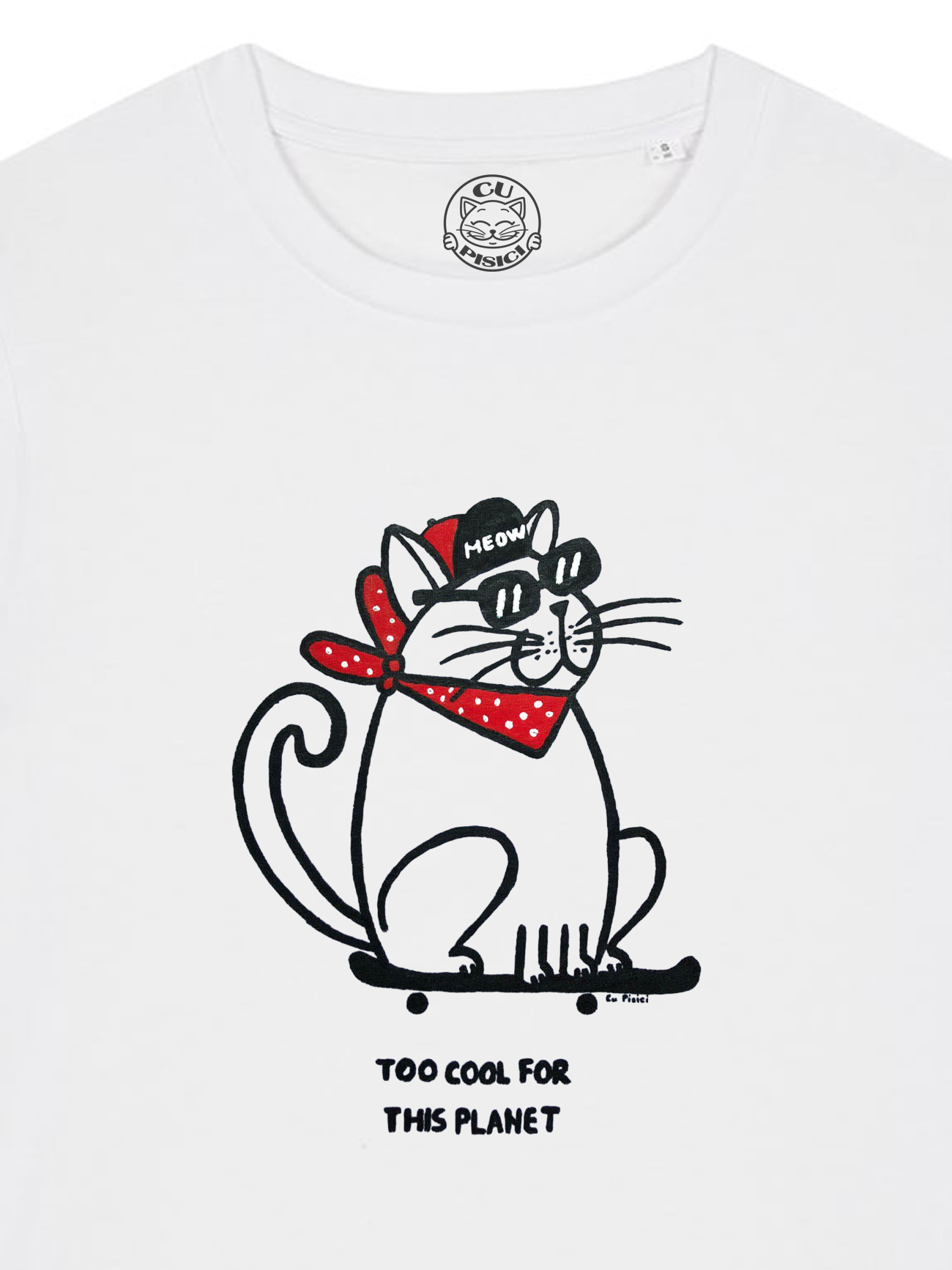 Tricou pictat manual-Too COOL for this Planet