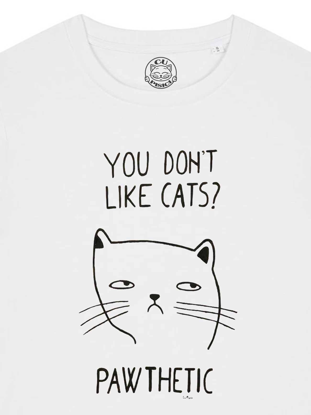 Tricou pictat manual cu Pisica Pawthetic