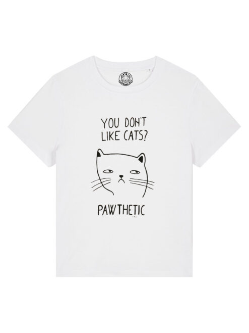 Tricou pictat manual cu Pisica Pawthetic