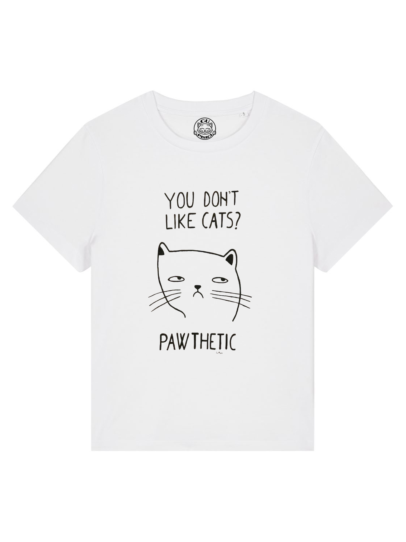 Tricou pictat manual cu Pisica Pawthetic