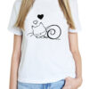 Tricou pictat manual cu Pisica Somnoroasa