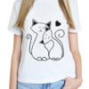 Tricou pictat manual cu Pisici care se Iubesc