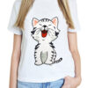 Tricou pictat manual cu Pisicuta Fericita