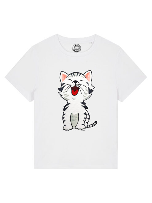 Tricou pictat manual cu Pisicuta Fericita