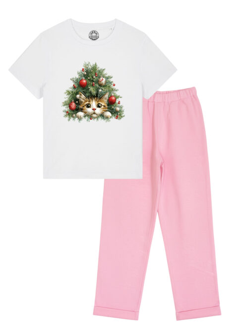 Pijamale cu Pisici-Sweet Xmas Cat, Femei