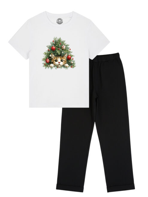 Pijamale cu Pisici-Sweet Xmas Cat, Femei