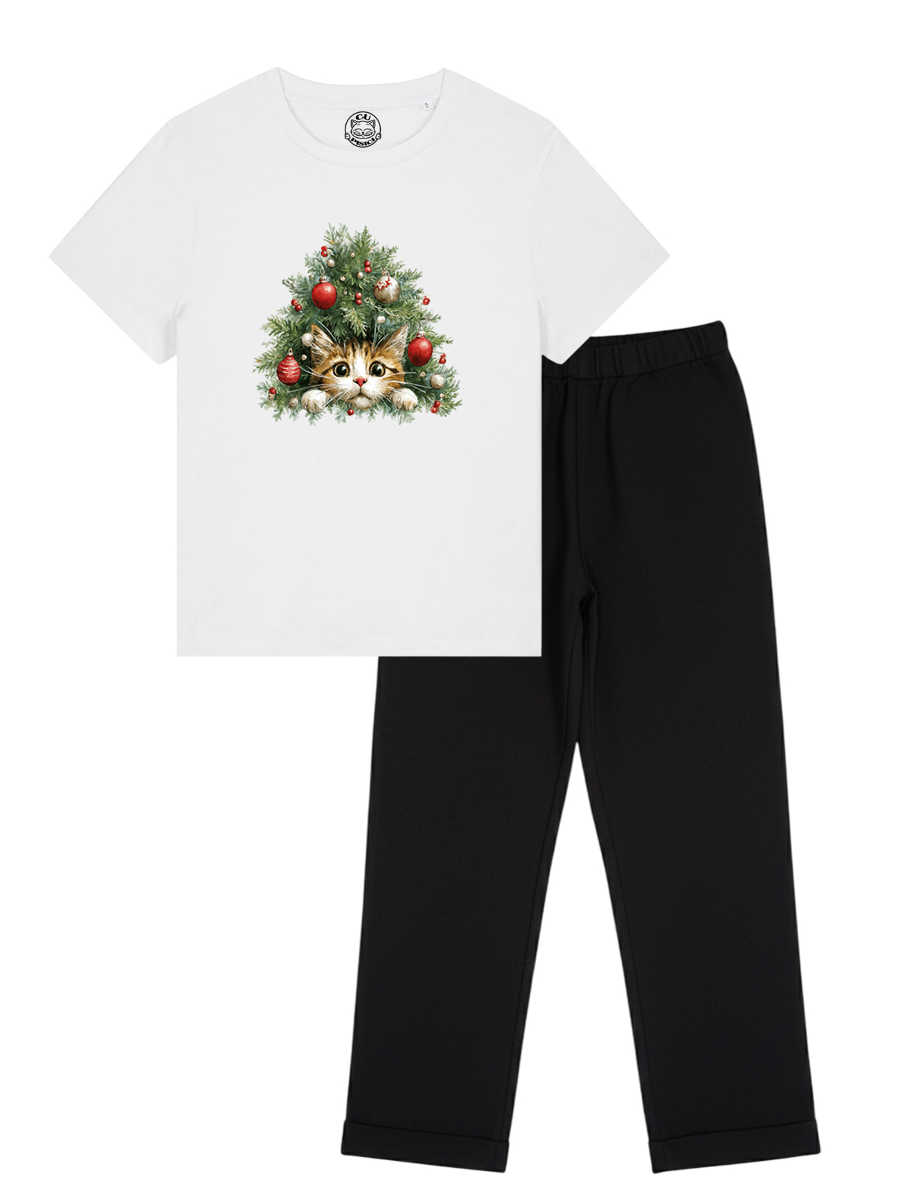 Pijamale cu Pisici-Sweet Xmas Cat, Femei