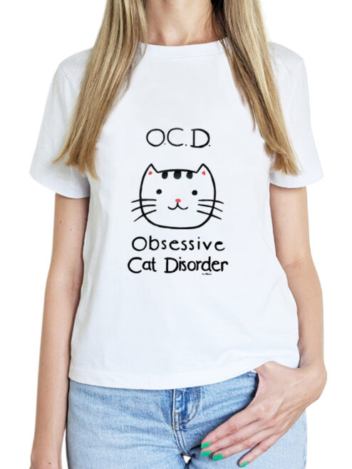 Tricou pictat manual-Obsessive Cat Disorder