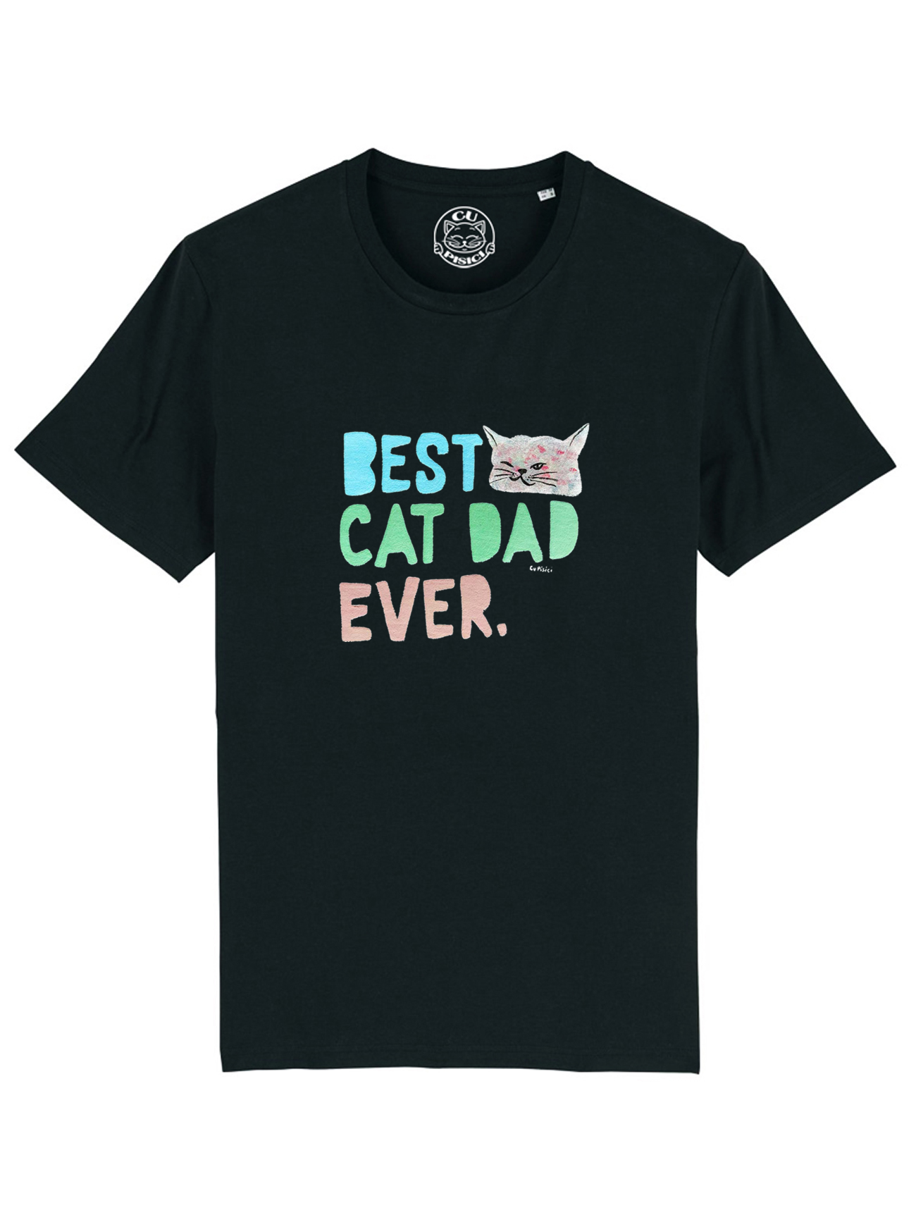 Tricou pictat manual BEST CAT DAD