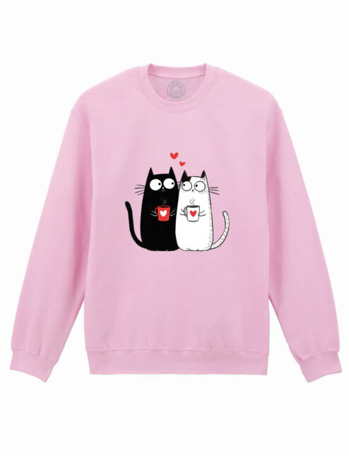 Bluza Printata-Love, Purrs & Coffee, Unisex