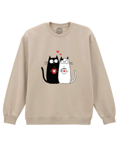 Bluza Printata-Love, Purrs & Coffee, Unisex