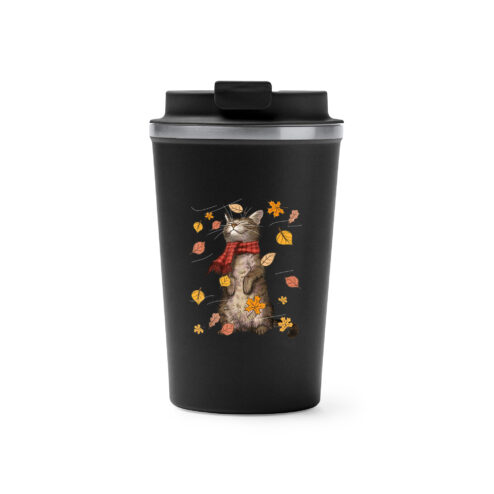 Cana termos cafea-Autumn Cat