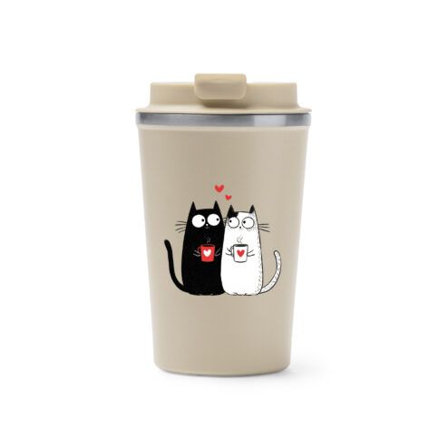 Cana termos cafea-Love, Purrs & Coffee