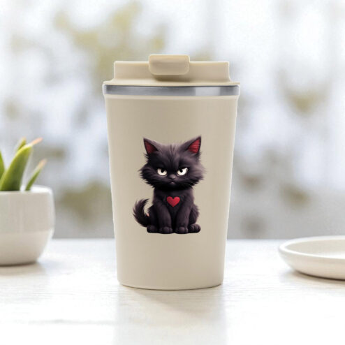 Cana termos cafea-Grumpy Meowlentine