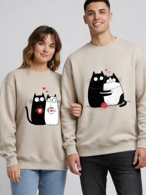 Set Bluze printate-Purrfect Couple