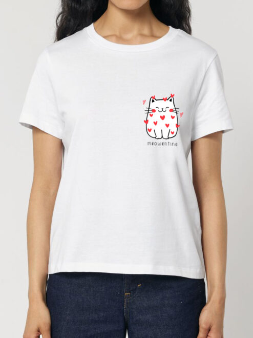 Tricou bumbac organic-Meowentine, Femei
