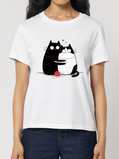 Tricou bumbac organic-Purrfect Match, Femei