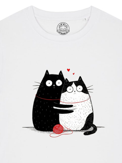 Tricou bumbac organic-Purrfect Match, Femei