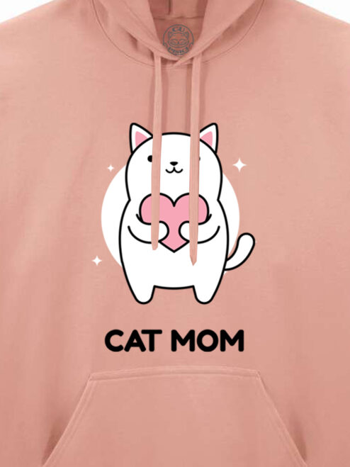 Hanorac printat-Cat Mom, Unisex