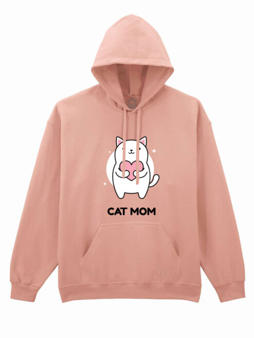 Hanorac printat-Cat Mom, Unisex
