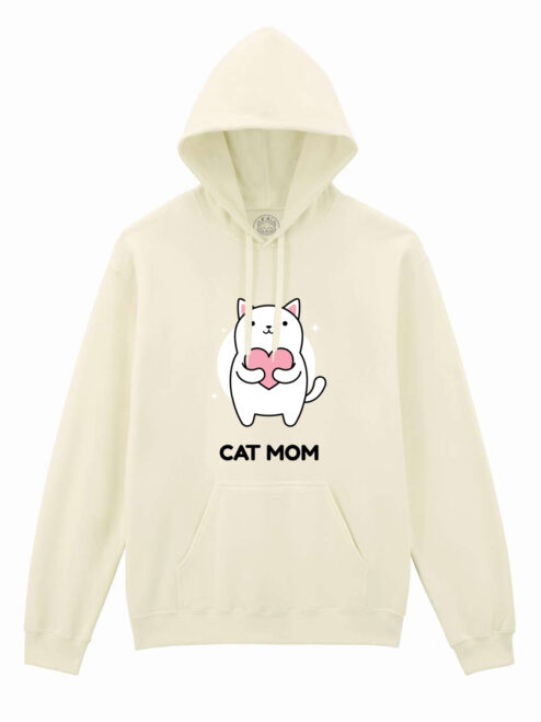 Hanorac printat-Cat Mom, Unisex