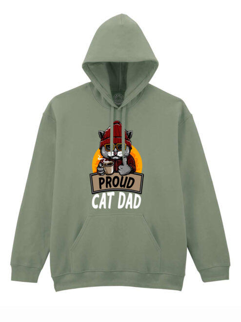 Hanorac printat-Proud Cat Dad, Unisex