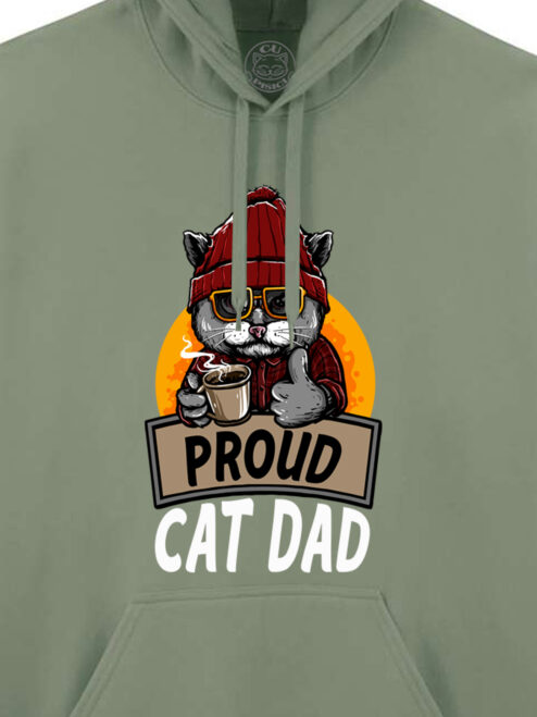 Hanorac printat-Proud Cat Dad, Unisex