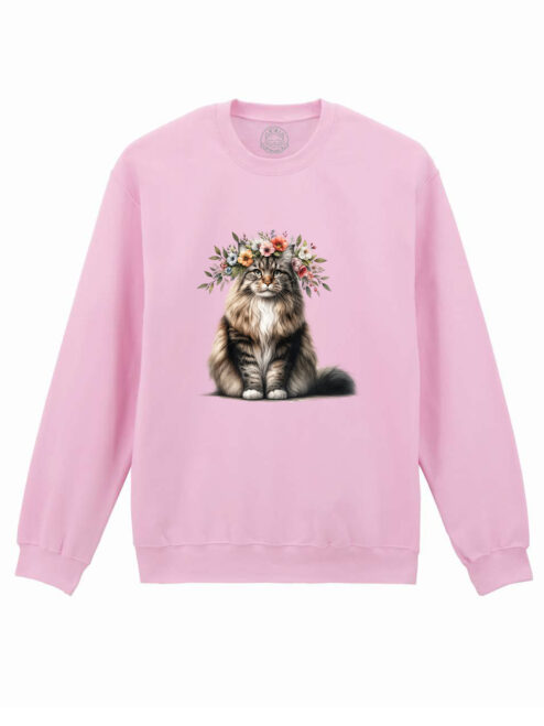 Bluza printata-Spring Cat, Unisex