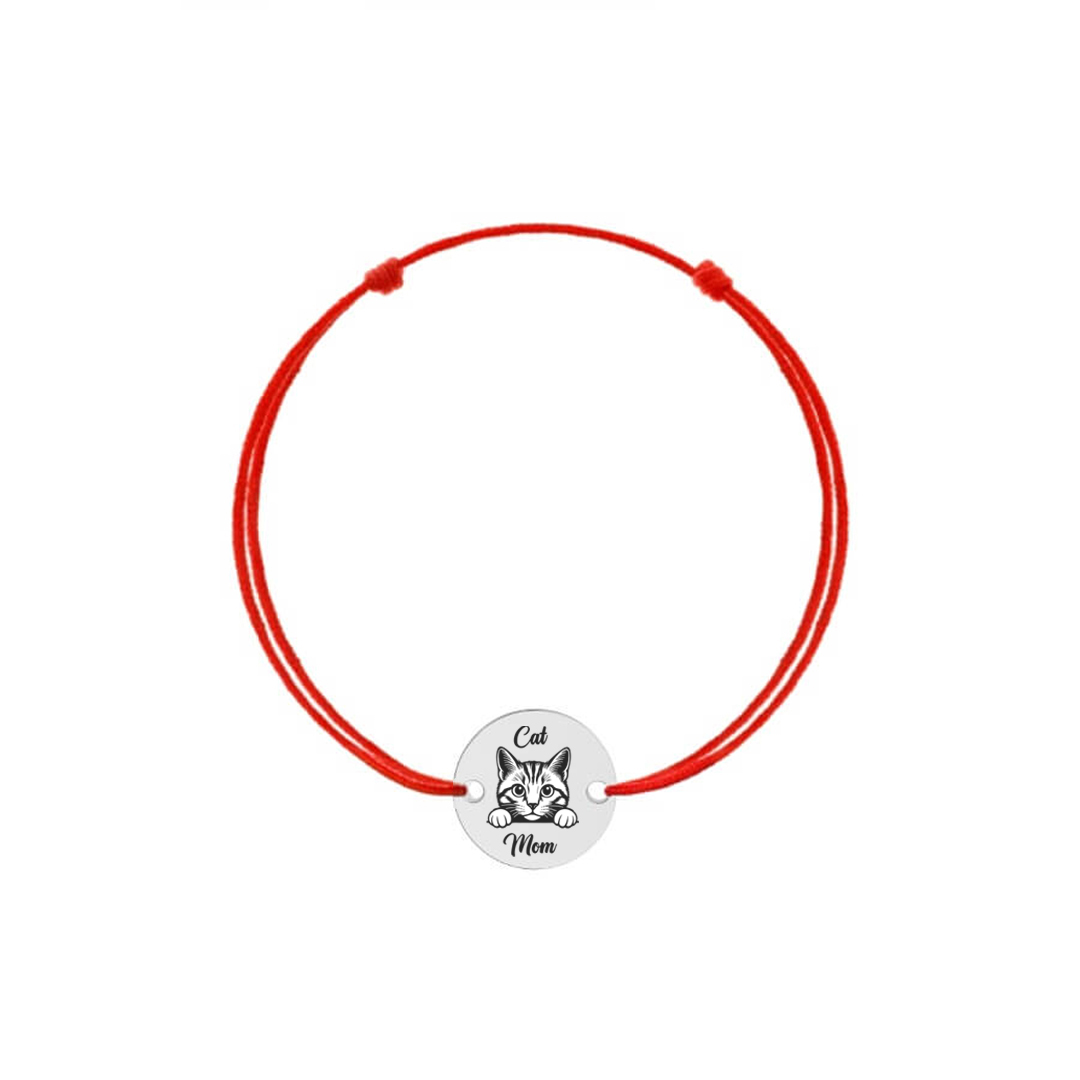 Bratara din argint-Cat Mom